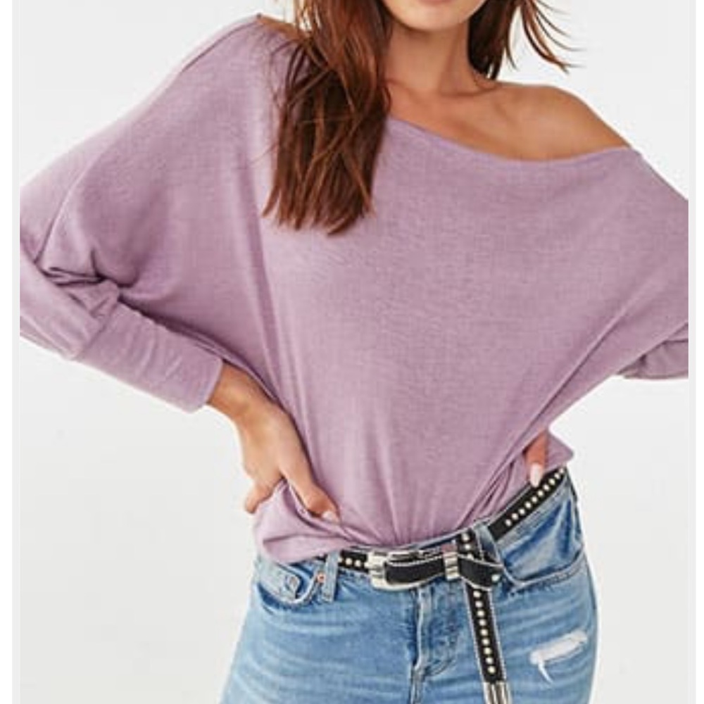 Lavender Off the shoulder Shirt